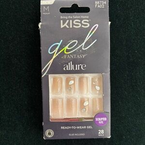 KISS GEL FANTASY ALLIRE MEDIUM LENGTH SCULPTED NAIL READY TO WEAR GEL 28 nails